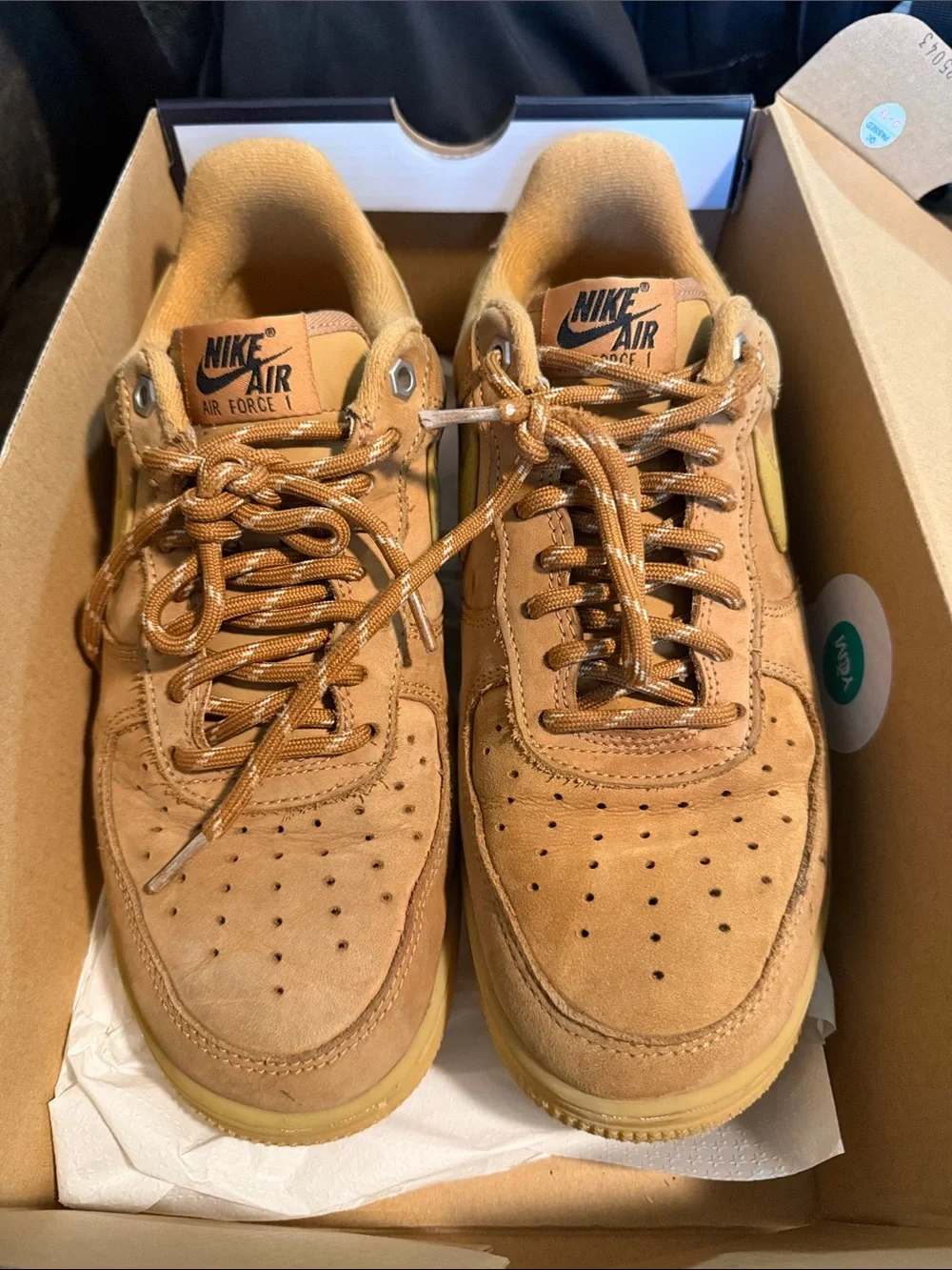 Nike Men’s Low-Top Suede Sneakers in Tan with Yellow Swoosh
